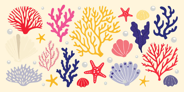 Coral Reef Illustration A Colorful Vector Pattern With Marine Life
