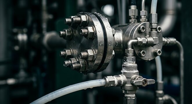 Atmospheric condensate mineral dosing skid with flanged dosing pump, manifold, calcium port, PDU, and CDU &ndash; industrial water treatment, cooling system chemical injection, commercial stock
