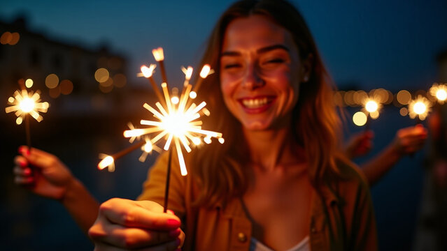 At a rooftop party iteration warm fire glows joyful expressions beautiful night bokeh beautiful Carefree