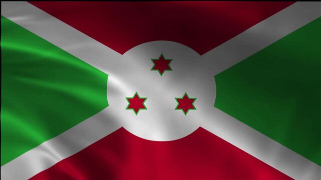 Standard Burundi Footage Movement Flag Loopable Flow Symbol Jack Sovereignty Freedom Blowing Silk Background Flutter Video