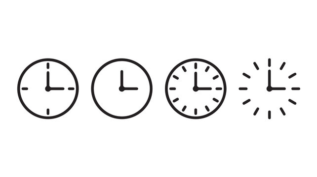 Time Management Concept Four Analog Clocks Showing Different Time Zones Vector