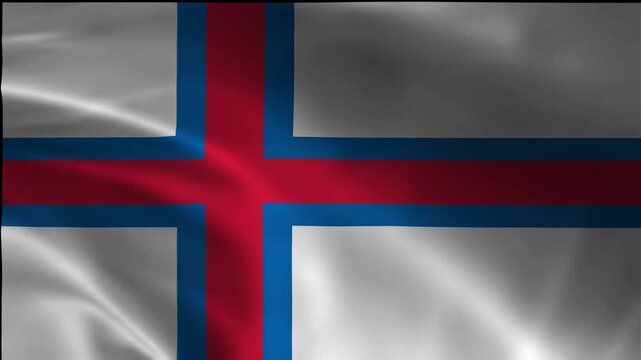 Sovereign Animation Flag Faroe Islands Flow Footage Motion Standard Ensign Government Independence Air Color Backdrop Fluttering Loopable