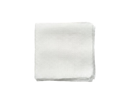 Sterile white medical gauze pad, absorbent cotton surgical sponge for wound care, woven fabric bandage dressing for first aid supplies isolated on Transparent Background