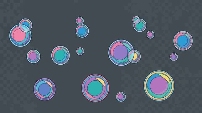 Un arri&egrave;re-plan abstrait compos&eacute; de cercles color&eacute;s superpos&eacute;s avec des effets de transparence sur une surface gris fonc&eacute; textur&eacute;e, id&eacute;al pour des designs graphiques modernes.