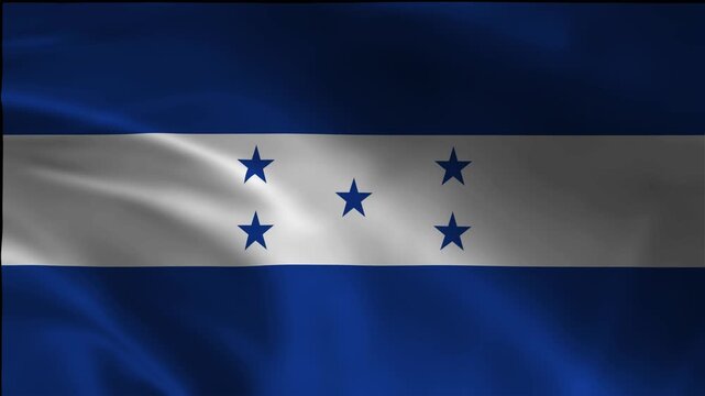 Honduras Loop Emblem Waving Patriotic Animation Footage Standard Independence Wind Fabric Backdrop Flowing Render Cloth Flag