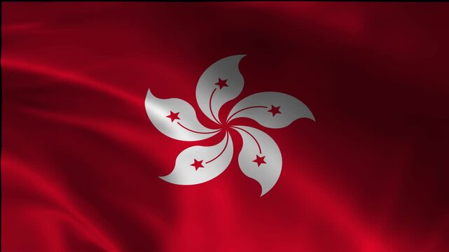 Standard Hong Kong Footage Movement Flag Loopable Flow Symbol Jack Sovereignty Freedom Blowing Silk Background Flutter Video