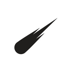 Black silhouette graphic of a falling meteorite or comet with meteorite © saharima