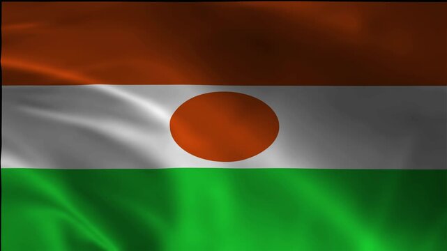 Ensign Motion Flag National Niger Loop Footage Emblem Symbol Patriotism State Breeze Textile Backdrop Fluttering Flowing