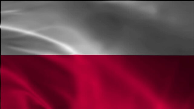 Sovereign Animation Flag Poland Flow Footage Motion Standard Ensign Government Independence Air Color Backdrop Fluttering Loopable