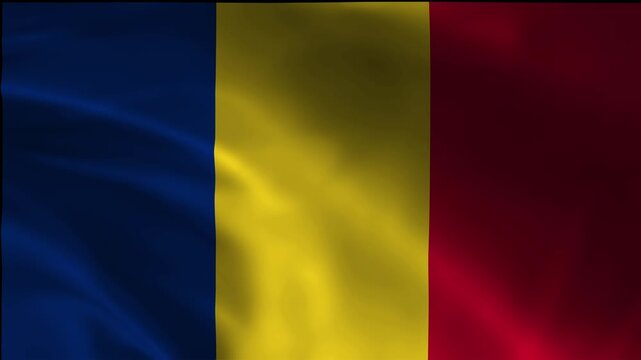 Standard Romania Footage Movement Flag Loopable Flow Symbol Jack Sovereignty Freedom Blowing Silk Background Flutter Video