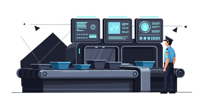Security Checkpoint with Officer and Scanner System