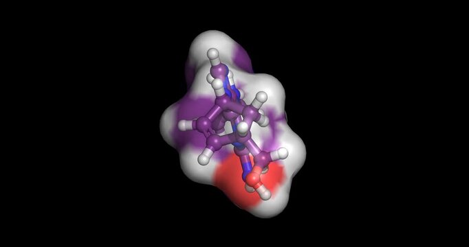 Abacavir HIV antiviral HAART drug, reverse transcriptase inhibitor (NRTI), spinning on Y axis