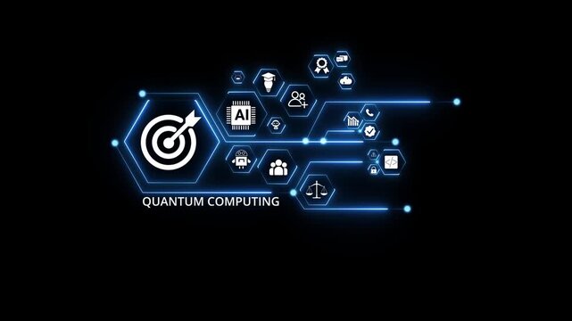 Quantum Computing Technology Animation with Advanced Computing, Quantum Processing, and Future Innovation Concept