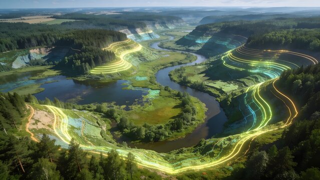 Belarus Landscape Folded Into a Living Topographic Map