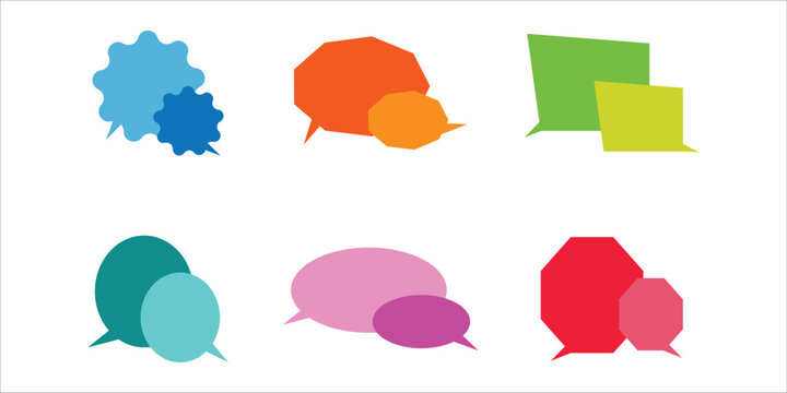 Colorful speech bubble collection for communication concepts messaging and dialogue illustration