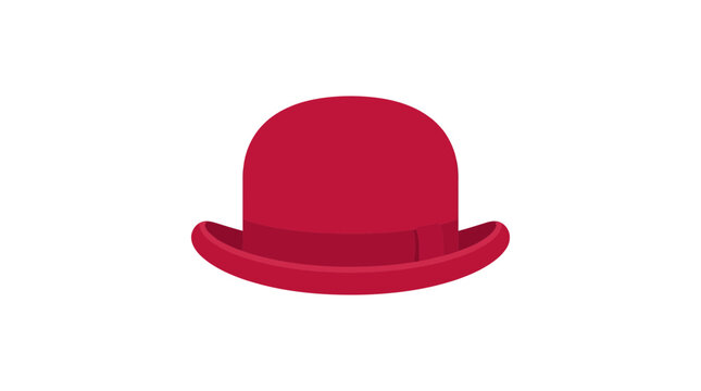 Classic red bowler hat fashion accessory isolated graphic.