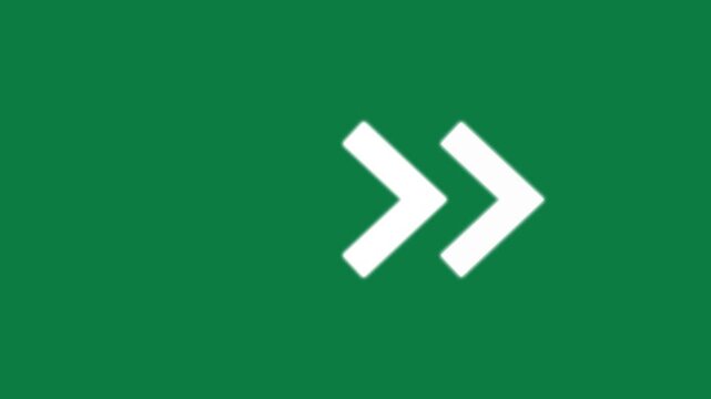 Animated triple arrow swipe on green screen, minimalist UI directional motion animation motion green screen,4k video.