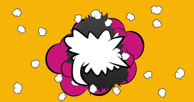 Cartoon background animation, comic book backdrop video. Retro comics pop art design.
