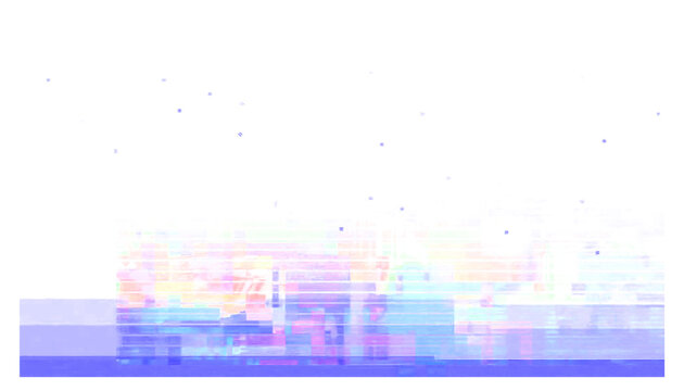 Digital Glitch Effect Overlay in Transparent Background