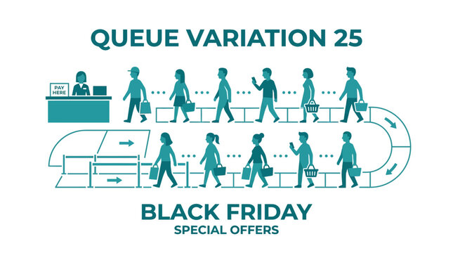 Customers queuing for Black Friday special sales offers.