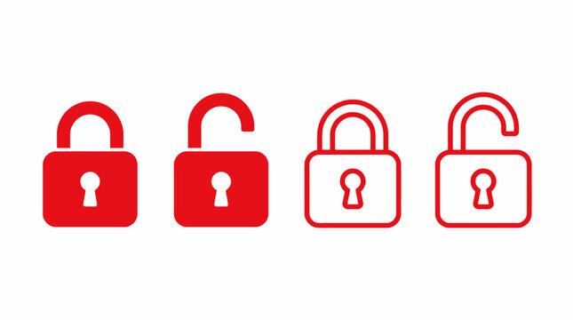 lock icon set. locked and unlocked symbols. modern open and closed padlock. security icon sets. security symbols. lock and security icon for app, ui, website and logo. vector illustration transparent.