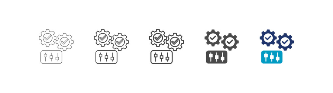 control icon set consisting of multiple styles vector illustration. editable stroke