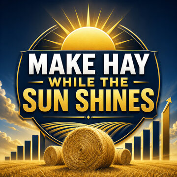 Make Hay While The Sun Shines Proverb For Business Growth Concept