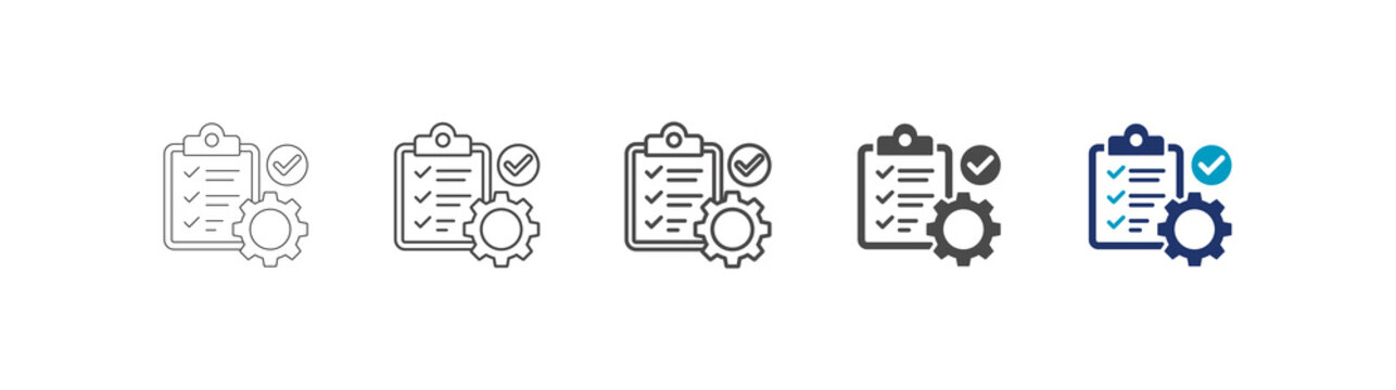 plan icon set consisting of multiple styles vector illustration. editable stroke