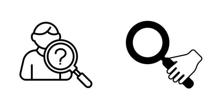Magnifying glass search icon isolated on transparent background