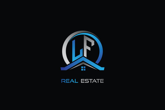 LF real estate letters logo design for construction or house. LF real estate letters logo Vector design