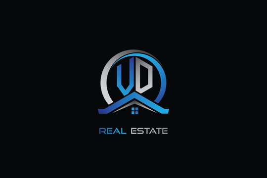 VD real estate letters logo design for construction or house. VD real estate letters logo Vector design