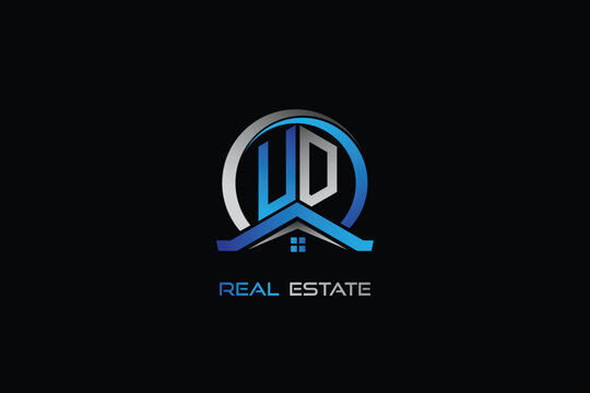 UD real estate letters logo design for construction or house. UD real estate letters logo Vector design
