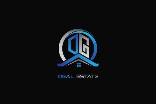 DG real estate letters logo design for construction or house. DG real estate letters logo Vector design