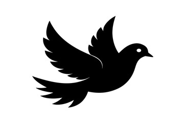 Fototapeta premium Dove of peace vector, Peace dove silhouette, Black dove icon vector