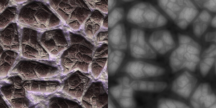 Warm Microbial Texture and Displacement Map Showcase