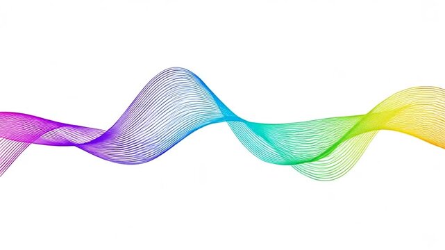 Abstract colorful wave pattern on a clean white background