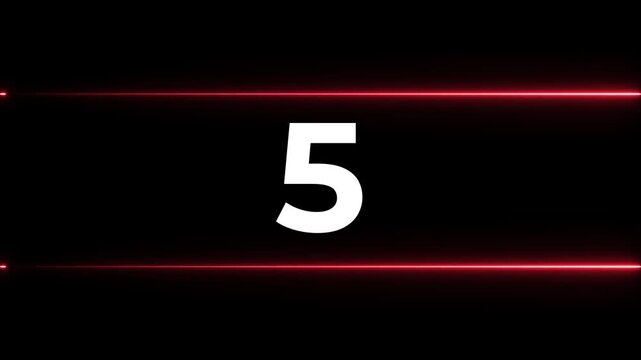 Numbered sequence with glowing red lines on black background signifying progress or steps