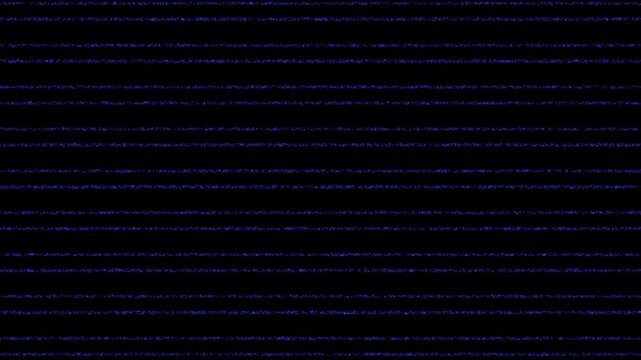 Abstract background of glowing blue digital data streams flowing across a dark void.