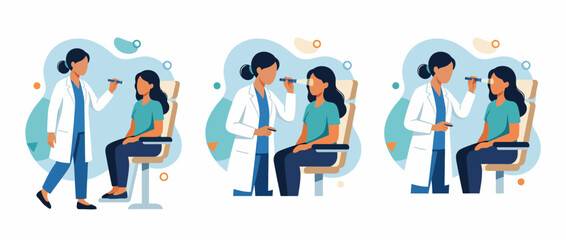 Fototapeta premium Eye Doctor Consultation and Medical Checkup Vector Illustration