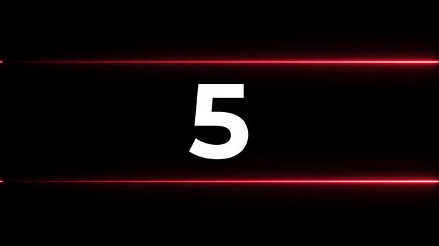 Sequence of Numbers Displayed with Red Lines Against Dark Background Cinematic Motion