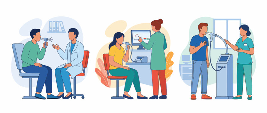 Medical Lung Function Test and Spirometry Patient Consultation
