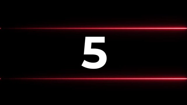 Numbers counting up with red digital lines on black background