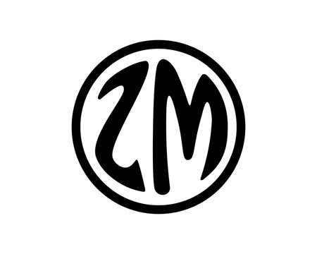 Stylized black and white ZM monogram logo in a circular design.