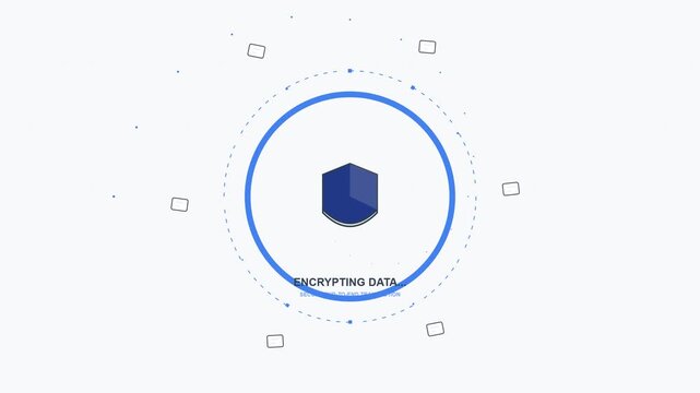 Digital payment cycle on a secure platform, animation