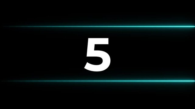 Sequential numbers ascending on a dark background with glowing cyan lines