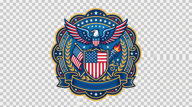 American patriotic crest emblem logo.