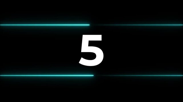 Numbers 3 13 23 33 43 53 sequence with futuristic neon blue light streaks on black background