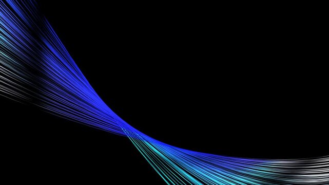 abstract blue wave looping animation with black background 