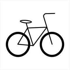 Fototapeta premium A minimalist black and white line drawing of a bicycle, showcasing its essential components and structure.