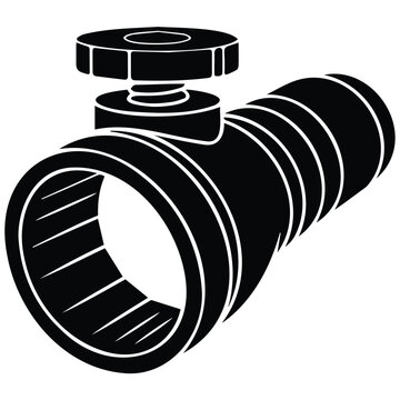 Plumbing valve illustration, water supply control, industrial pipe fitting.